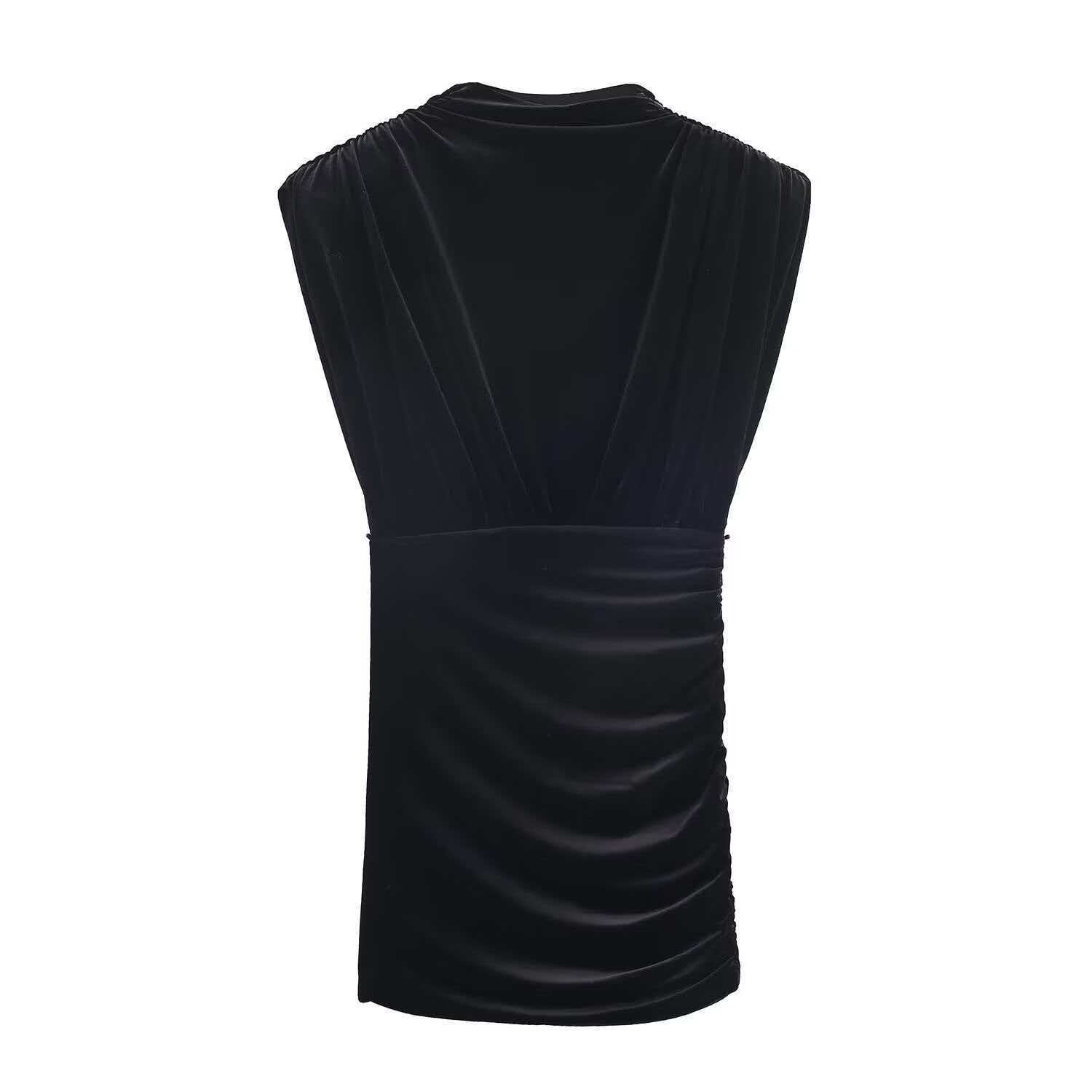 Women's Velvet Padded Shoulder Short Bodycon Dress