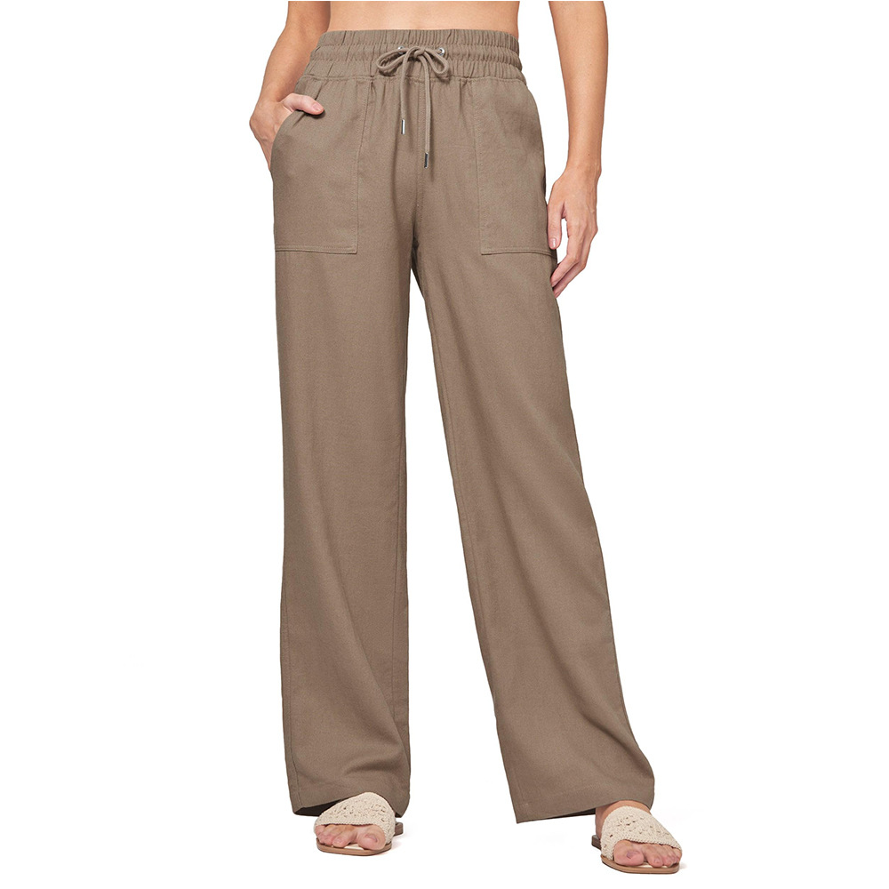 Women's High-Waist Wide-Leg Drawstring Pants with Pockets
