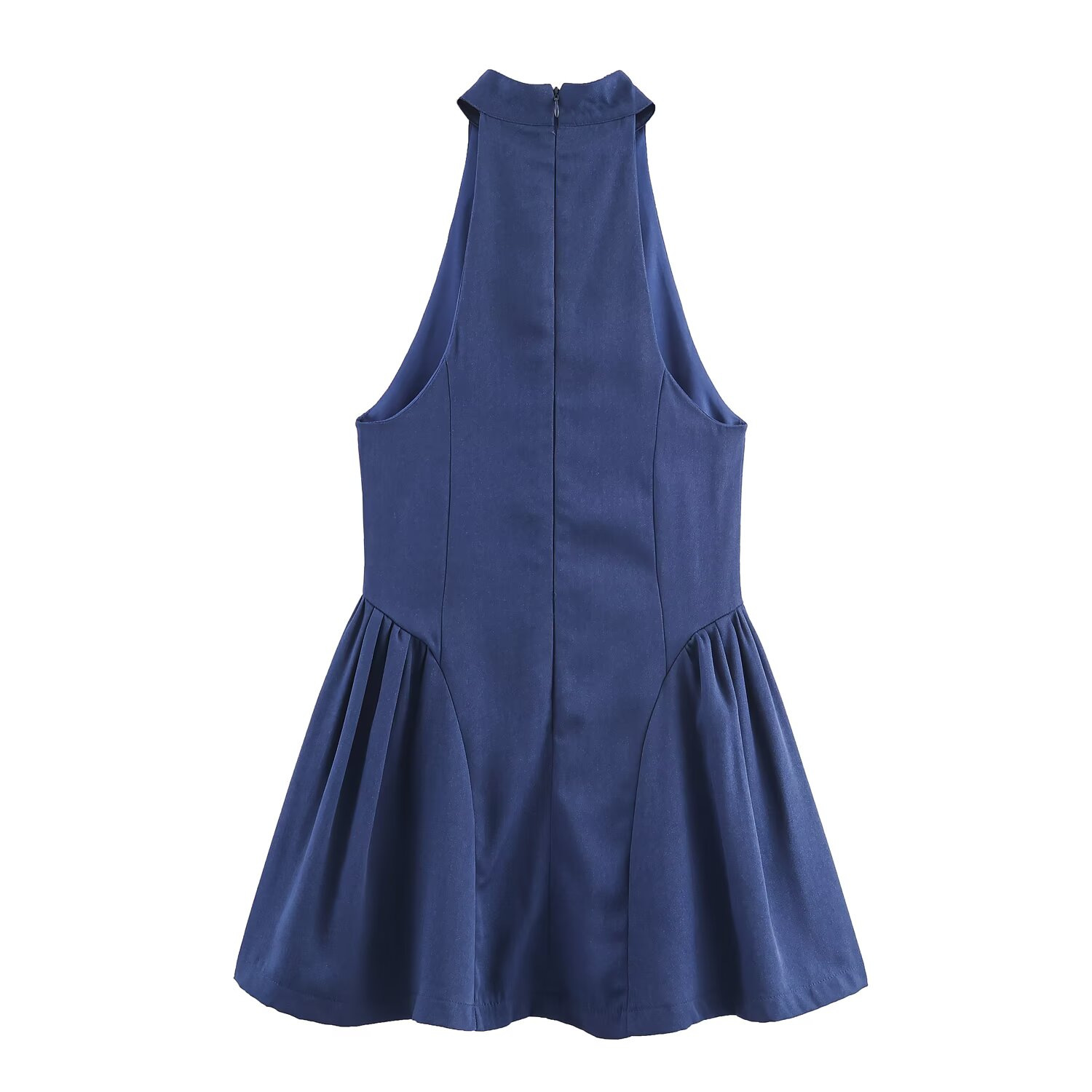 Women's Halter Neck A-Line Dress Solid Color Short Sleeveless