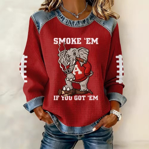 Women's Pig Snowman Elephant Letter Print Crewneck Sweatshirt