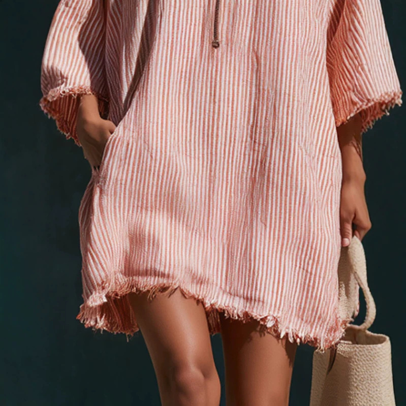Vintage American Flag Embroidered Hooded Mini Dress