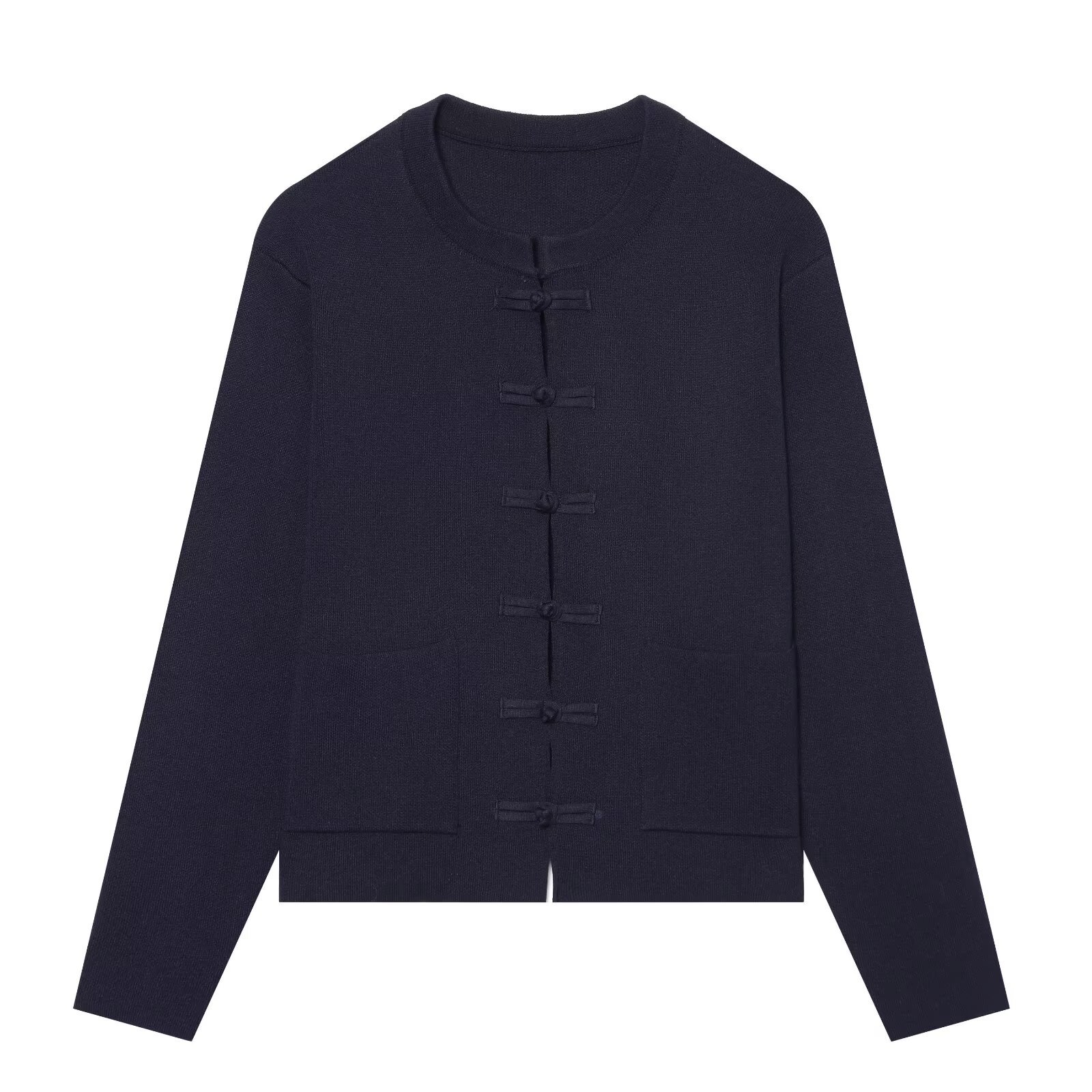 Women's Loose Knit Cardigan with Knot Button Detail