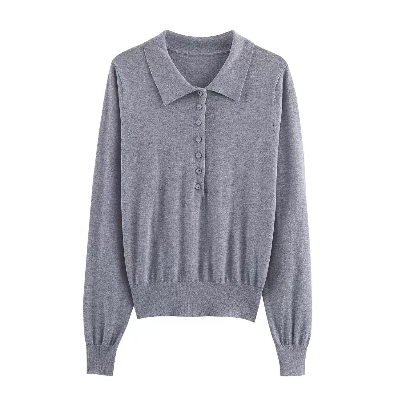 Women's Square Neck Embroidered Knit Long Sleeve Top
