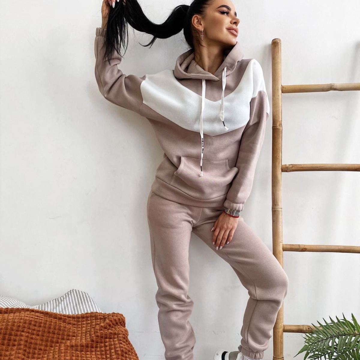Women's Casual Sportswear Two-Piece Sweatsuit Set