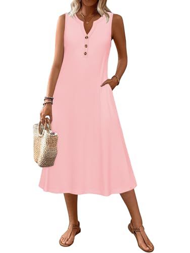 Women's Retro Striped Sleeveless Midi Dress Casual Fit
