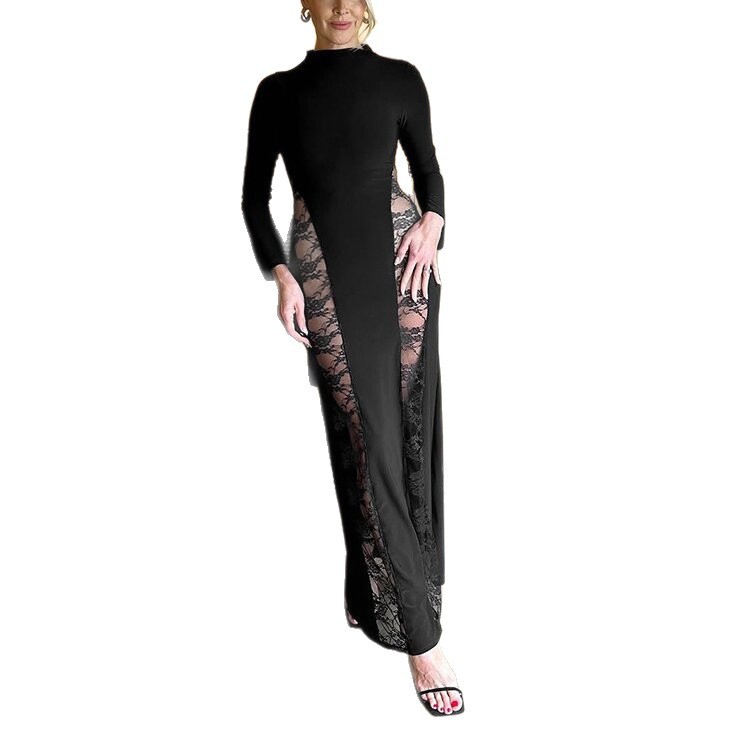 Sexy Cutout Lace Long Sleeve Bodycon Dress
