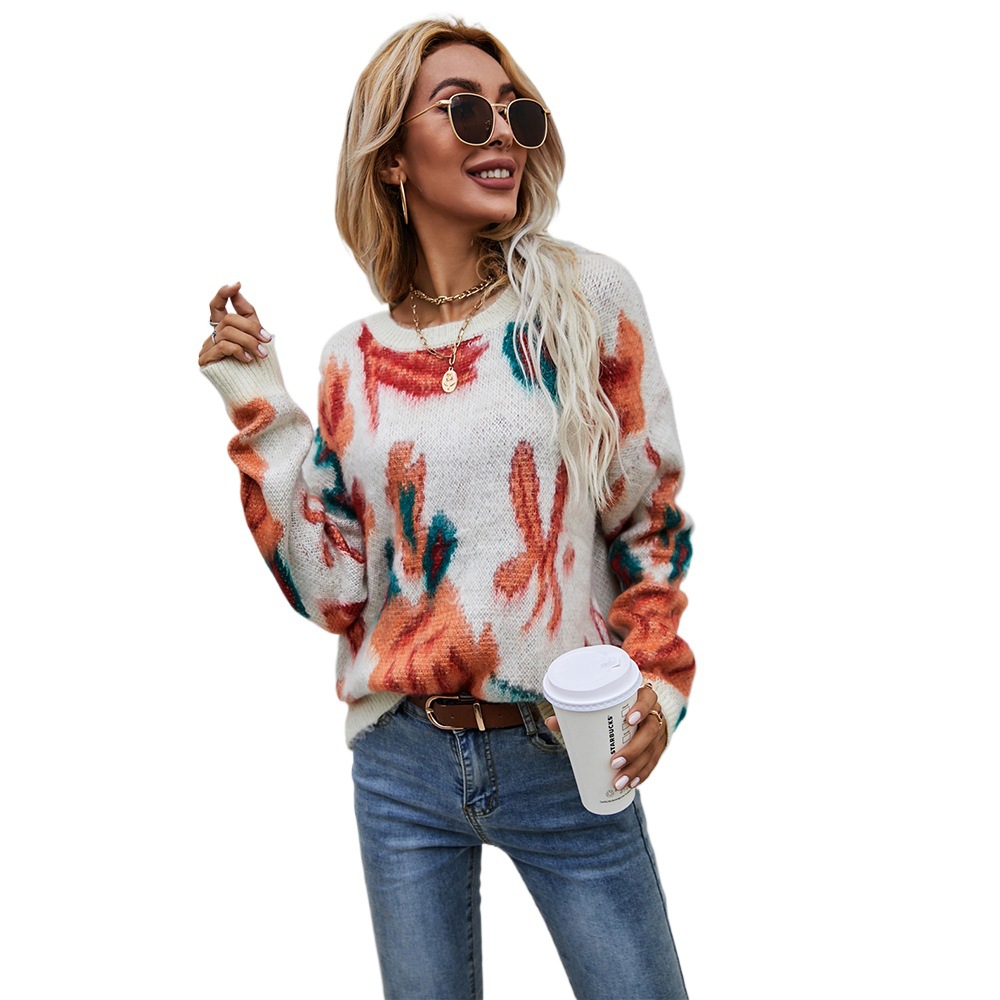 Women's Plus Size Patchwork Batwing Knit Sweater