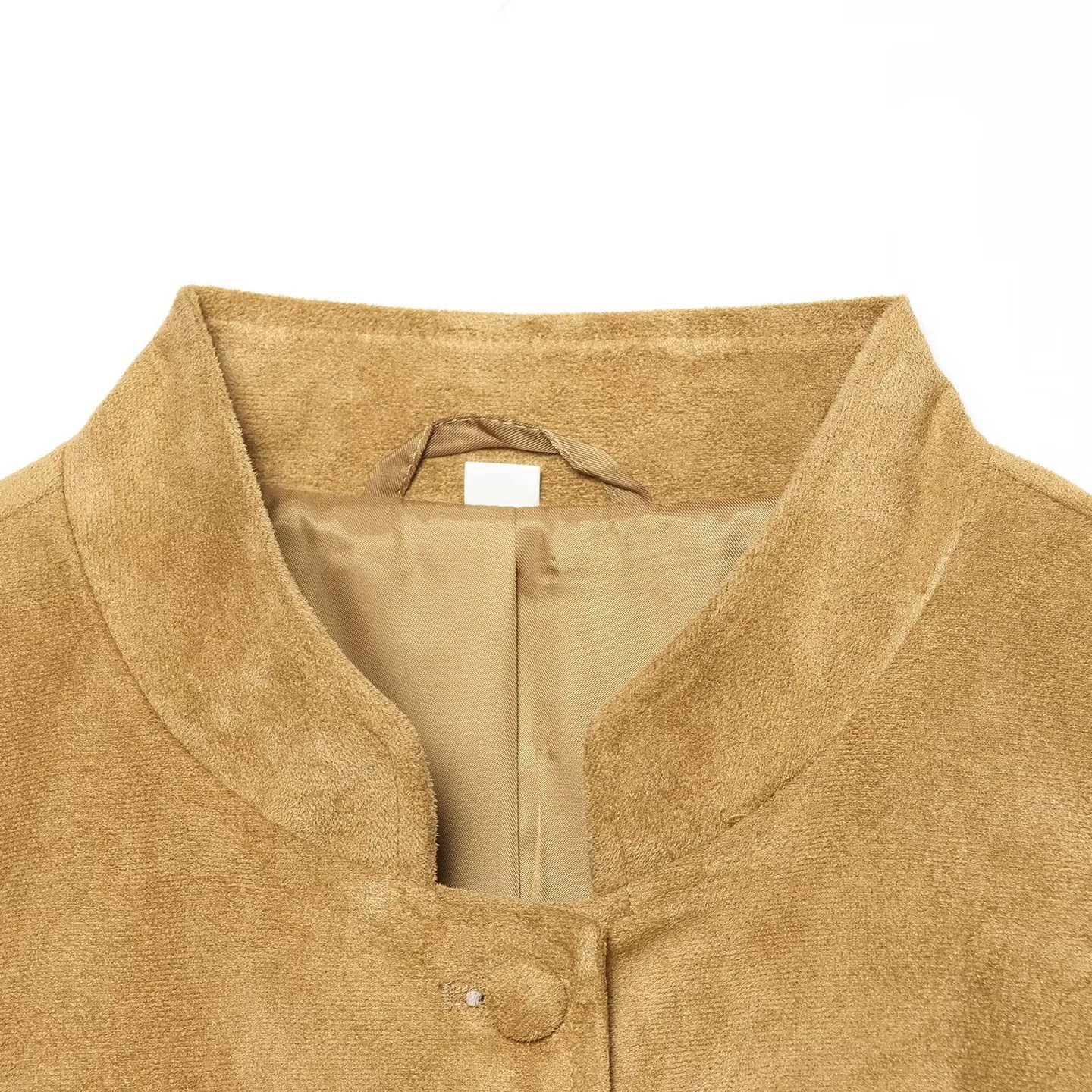 Women's Single-Breasted Stand-Collar Waist-Cinched Jacket