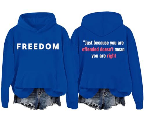 Freedom Patriotic Print Hoodie for Women