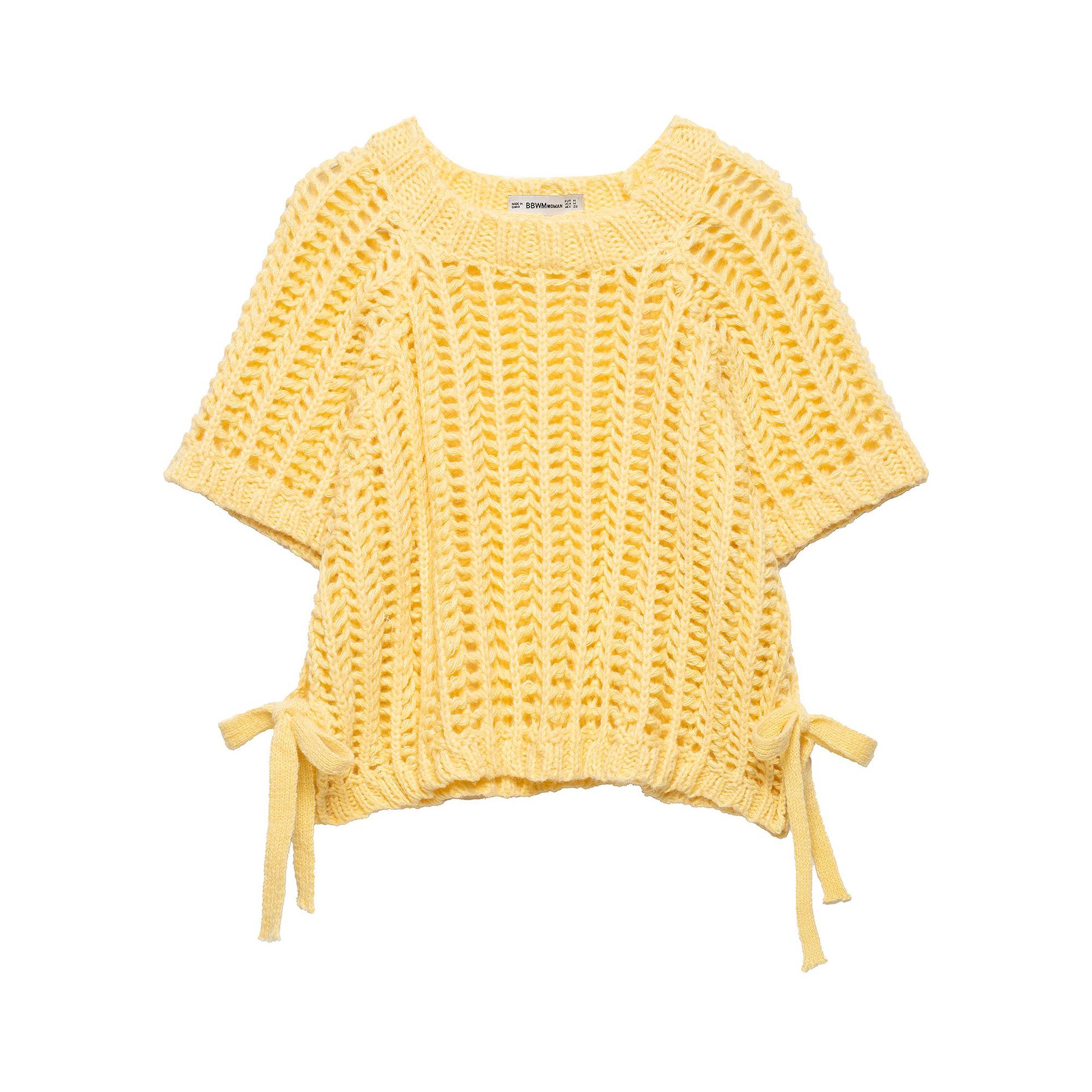 Women's Loose Pleated Short-Sleeve Knit Top