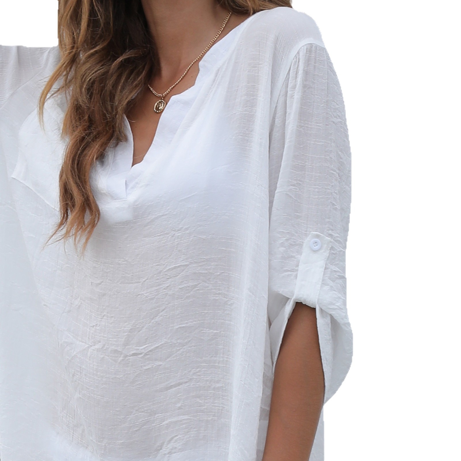 Women's Deep V Neck Beach Cover-Up Dress