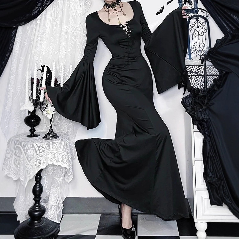 Women's Batwing Sleeve Mermaid Bodycon Dress