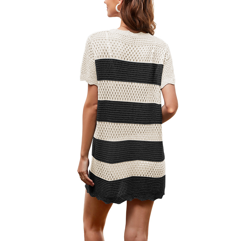 Women's Crochet Hollow-Out Knit Cover-Up Beach Dress