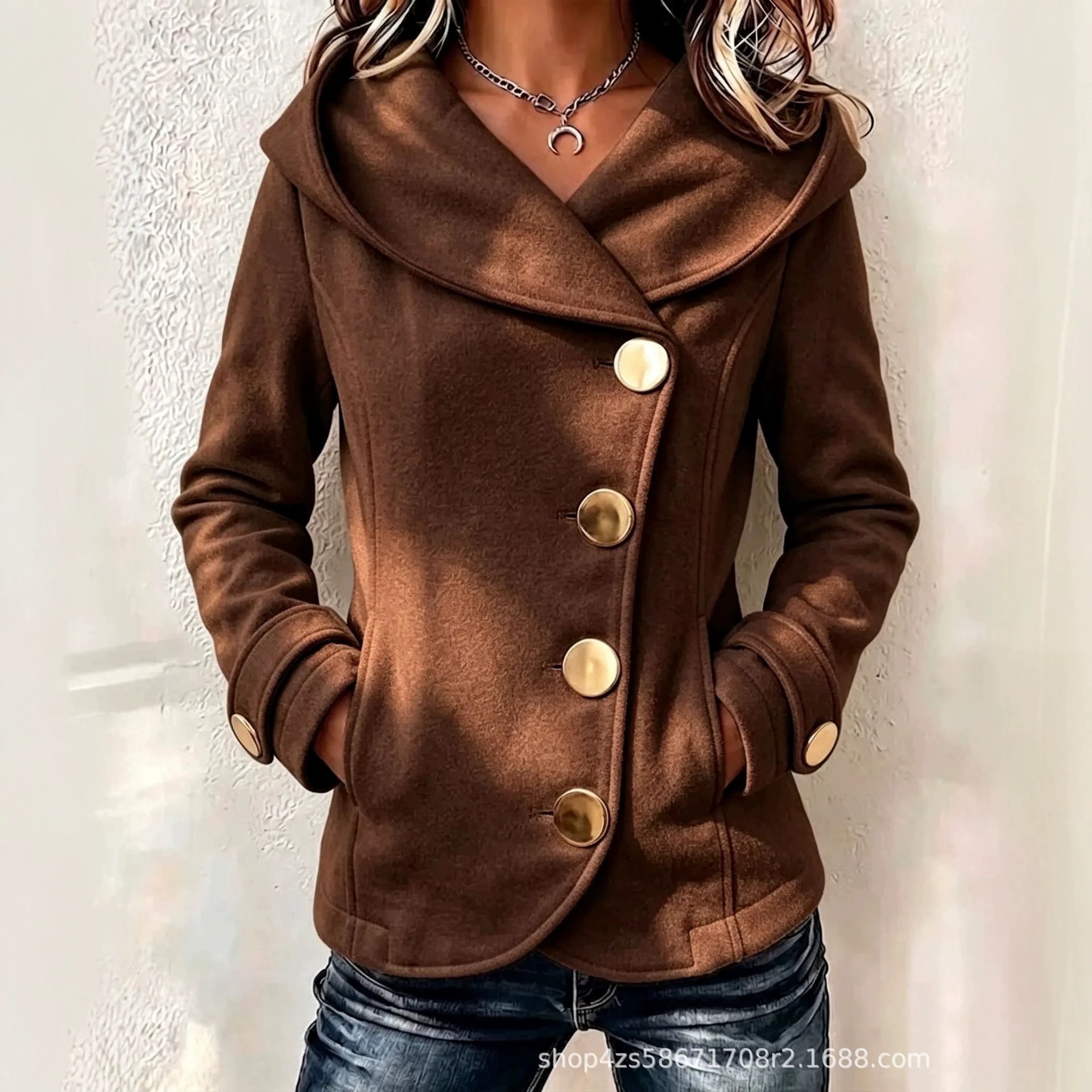 Women's Solid Color Hooded Long Sleeve Sweatshirt