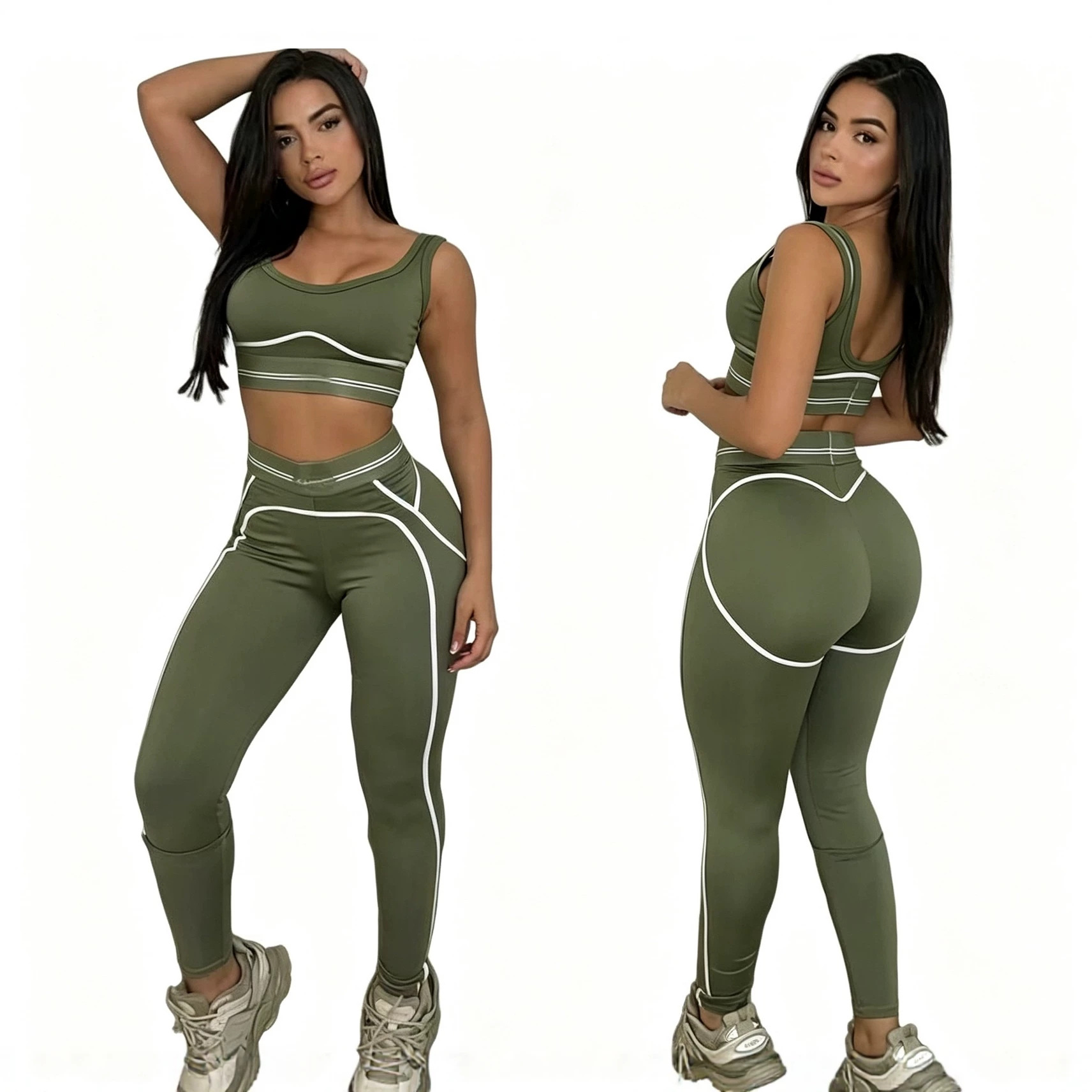 Women's High-Waist Tummy Control Seamless Workout Tank & Leggings Set