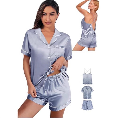 Women's Cuban Collar Retro Short Sleeve Button Set