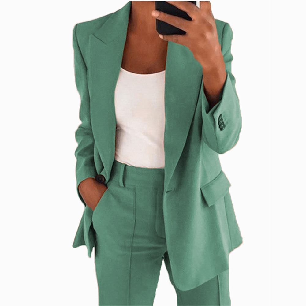 2026 New Cross-Border European & American Fall/Winter Women's Commuter Suit Set – Elegant Long-Sleeve Blazer and Pants Two-Piece Set for Women