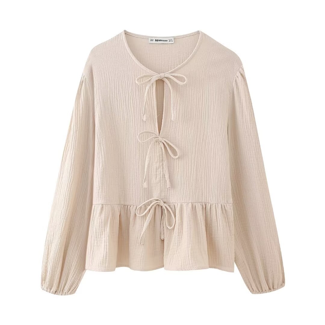 Women's Relaxed Chiffon Top and Straight-Leg Pants Set