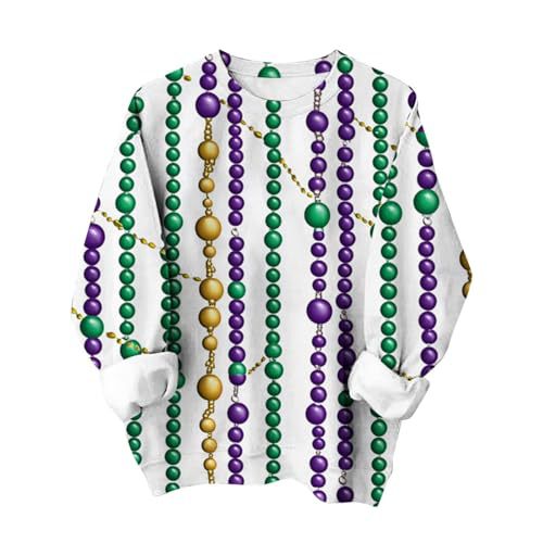 Women's St. Patrick's Day Mask Print Crewneck Sweatshirt