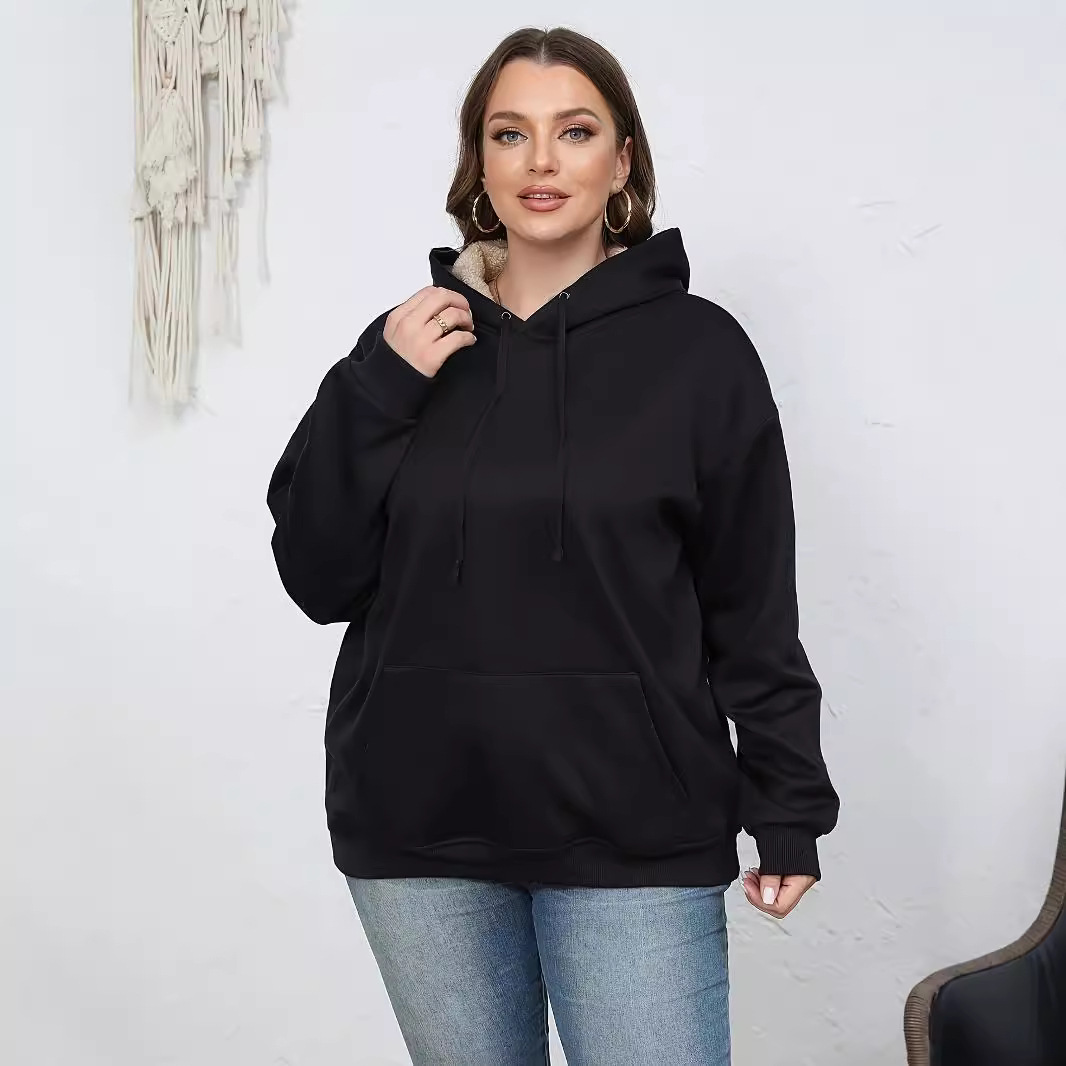 Women's Warm Hooded Pullover Sweatshirt with Pockets