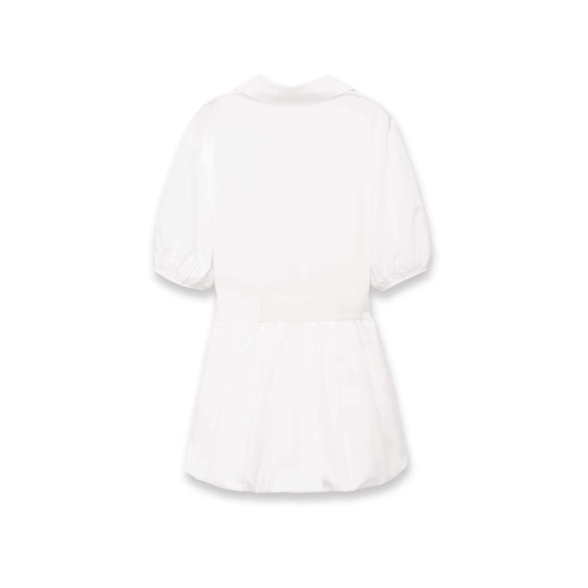 Minimalist V-Neck Poplin Mini Dress