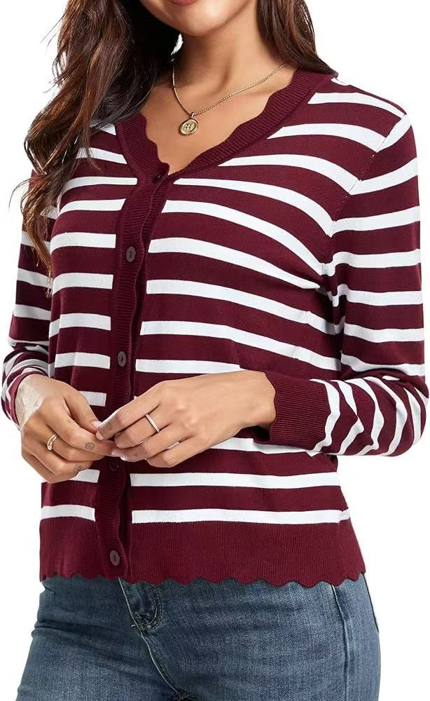 Lightweight Ruffle Trim Short Knit Cardigan