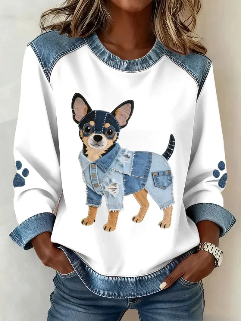Women's Animal Lion Tiger Print Crewneck Sweatshirt