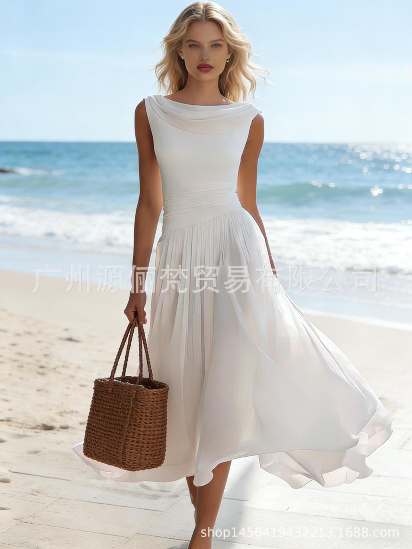 Flowy Chiffon High-Waist Long Dress