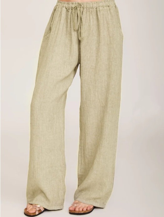 Women's Casual Loose Drawstring Wide-Leg Pants