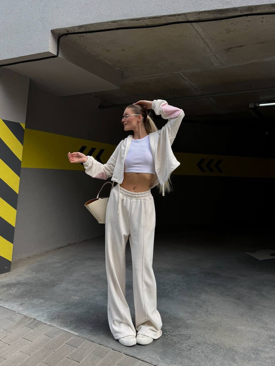 Women's Casual Zip-Up Hooded Cardigan and Wide-Leg Pants Two-Piece Set