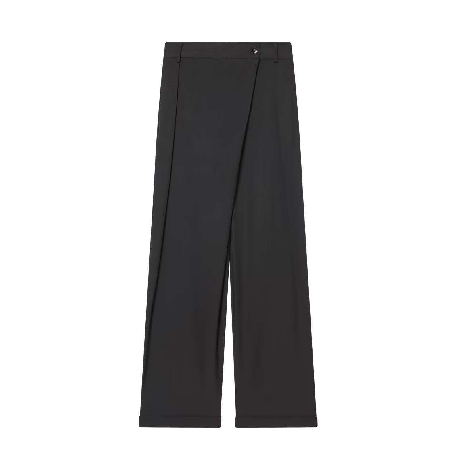 Women's Asymmetrical High-Waist Straight-Leg Pants