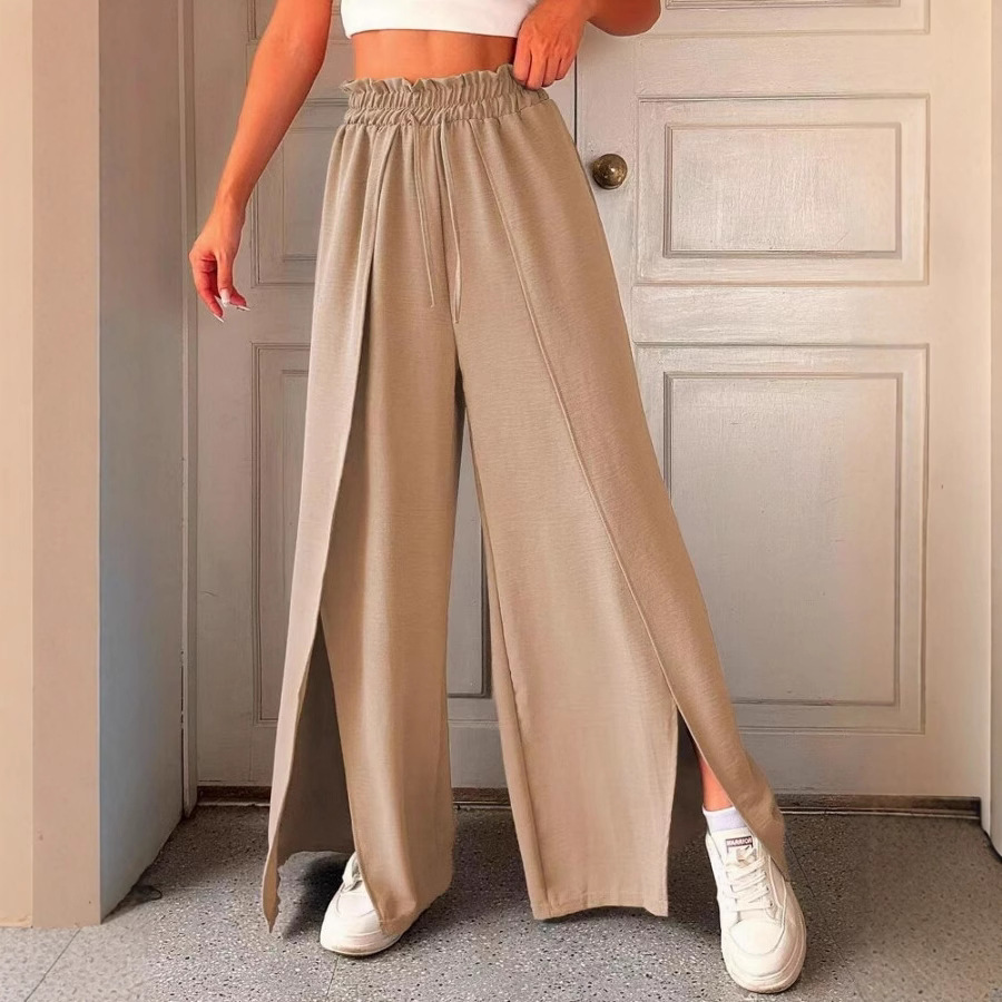 Women's High-Waist Pleated Wide-Leg Pants Loose Fit