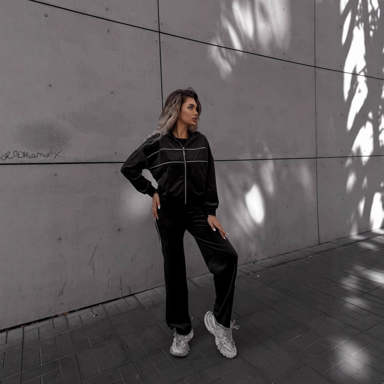 Striped Hooded Cardigan & Straight-Leg Pants Set Women's Casual Long-Sleeve Sweatshirt Outfit