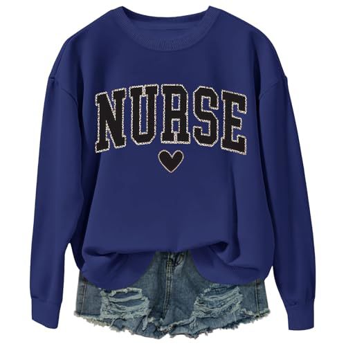 Nurse Heart Print Women's Crewneck Sweatshirt