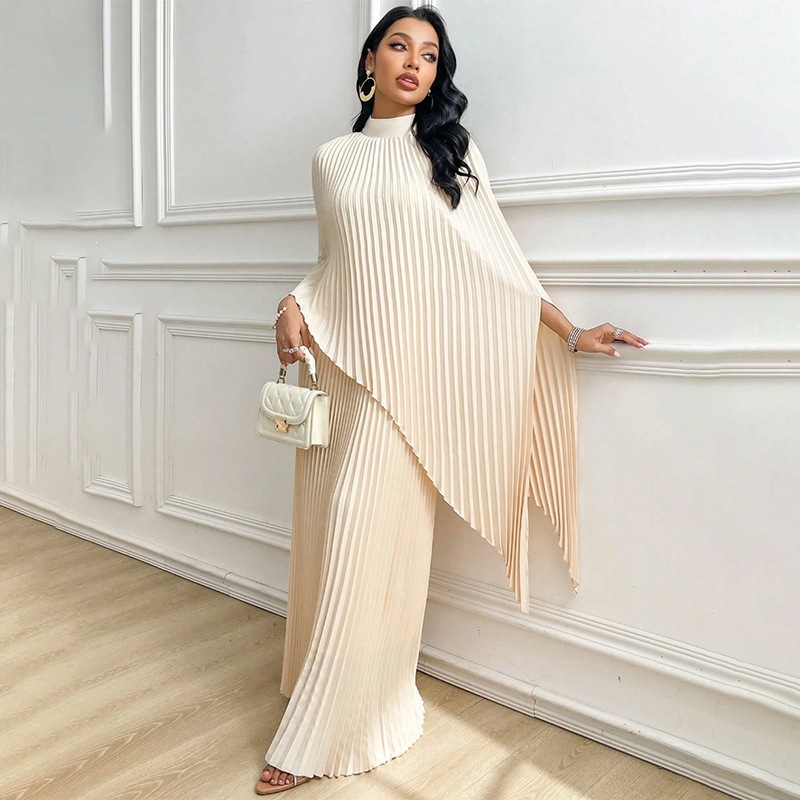 Women's Loose Pleated Irregular Two-Piece Dress Set