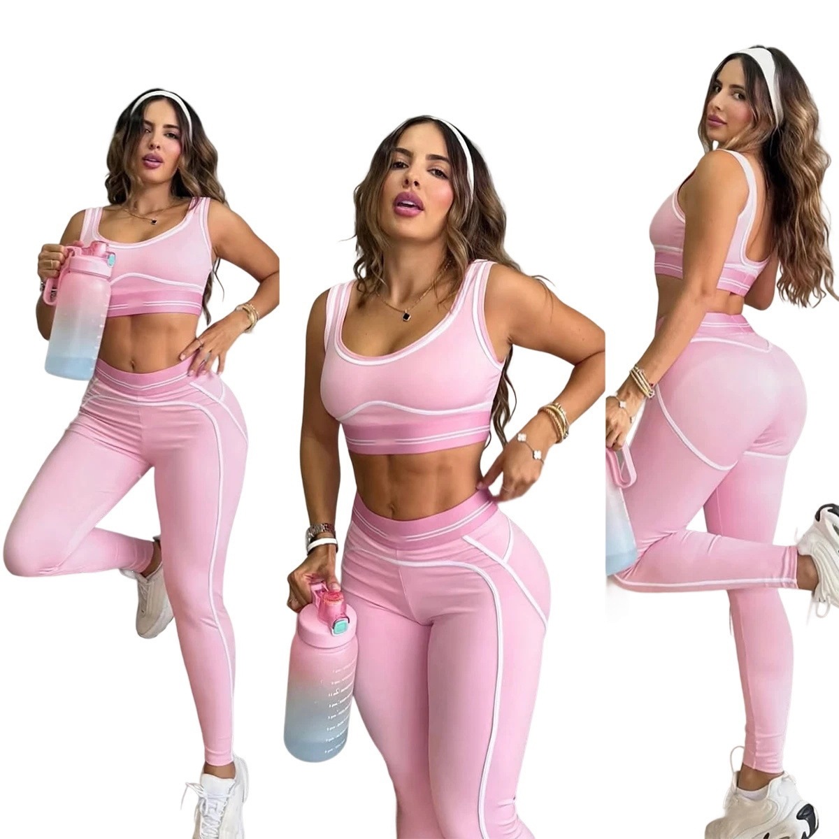 Women's High-Waist Tummy Control Seamless Workout Tank & Leggings Set