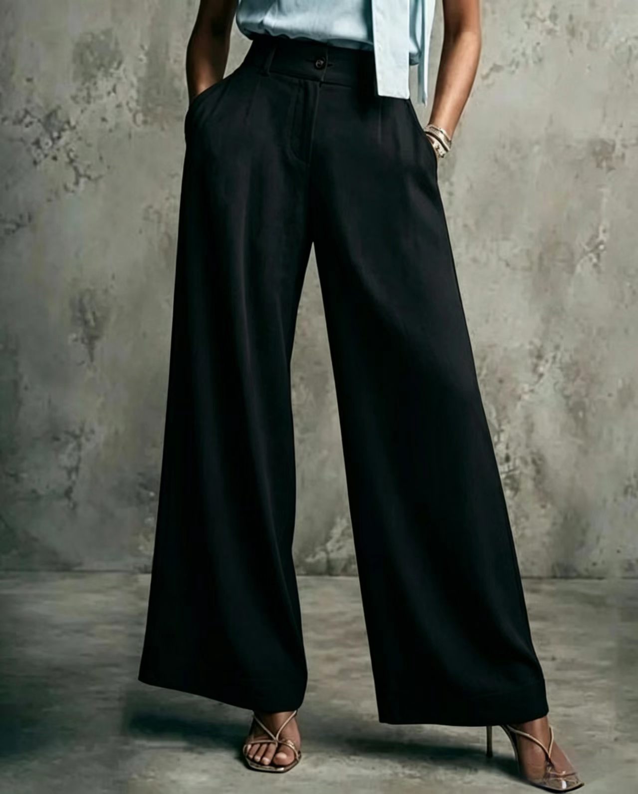 Women's Solid Color Wide-Leg High-Waist Loose Casual Pants
