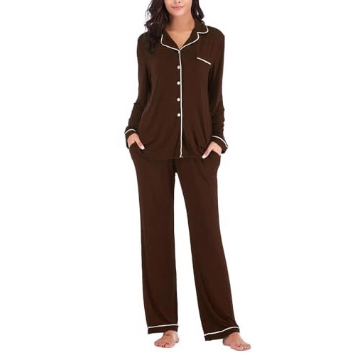 Women's Cuban Collar Printed Long Sleeve Button Set