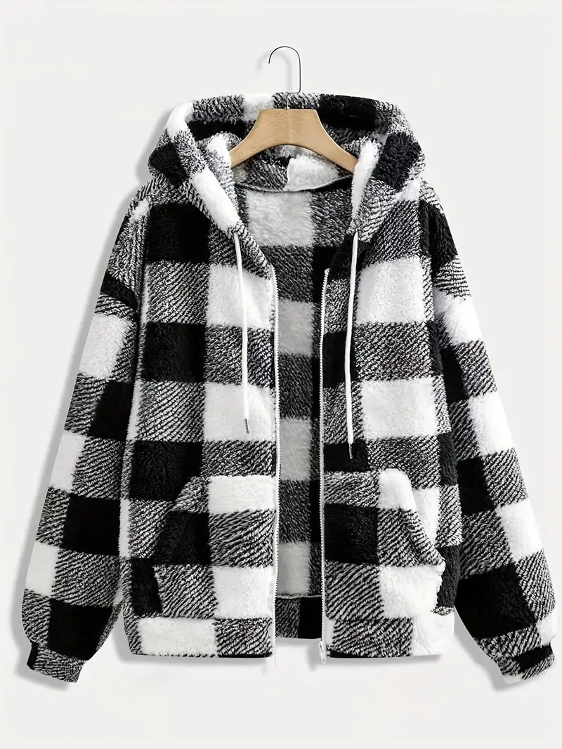 Women's Fleece Zip-Up Hooded Jacket