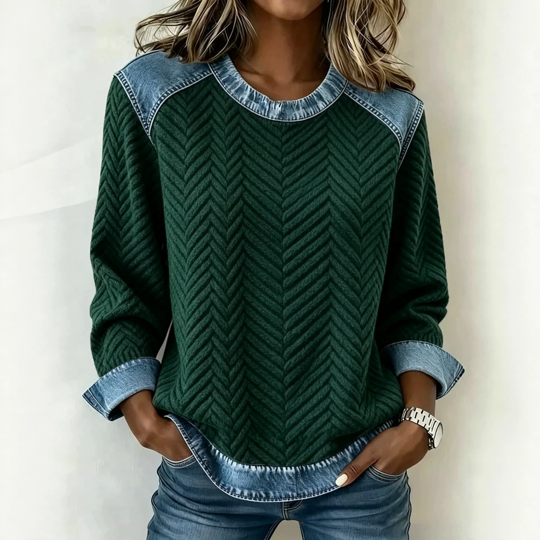 Women's Solid Print Casual Sweatshirt