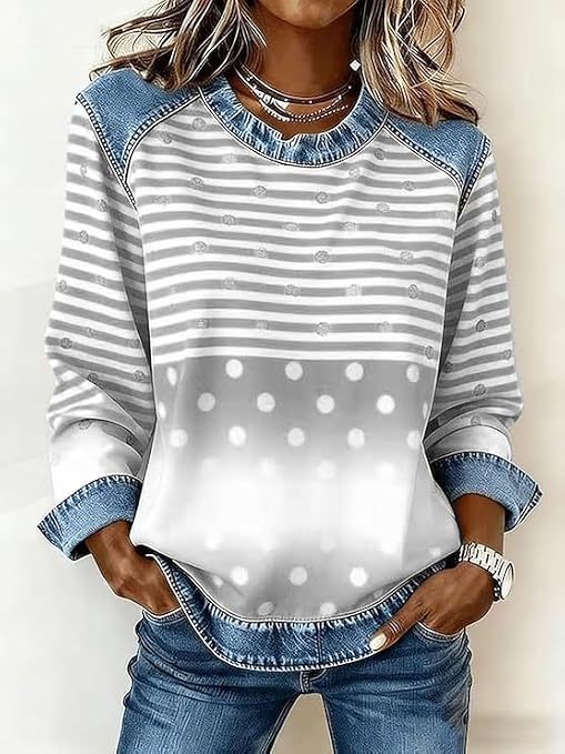 Women's Plaid Color-Block Print Casual Hoodie
