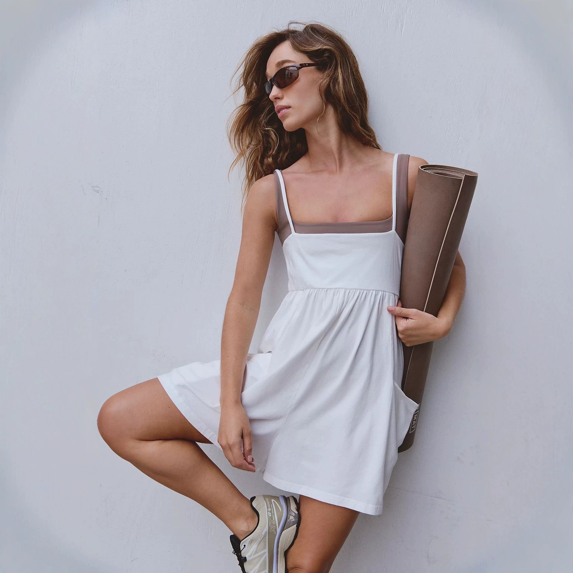 Women's Spaghetti Strap V-Neck Cross Back Romper Loose Casual Beach Shorts Jumpsuit