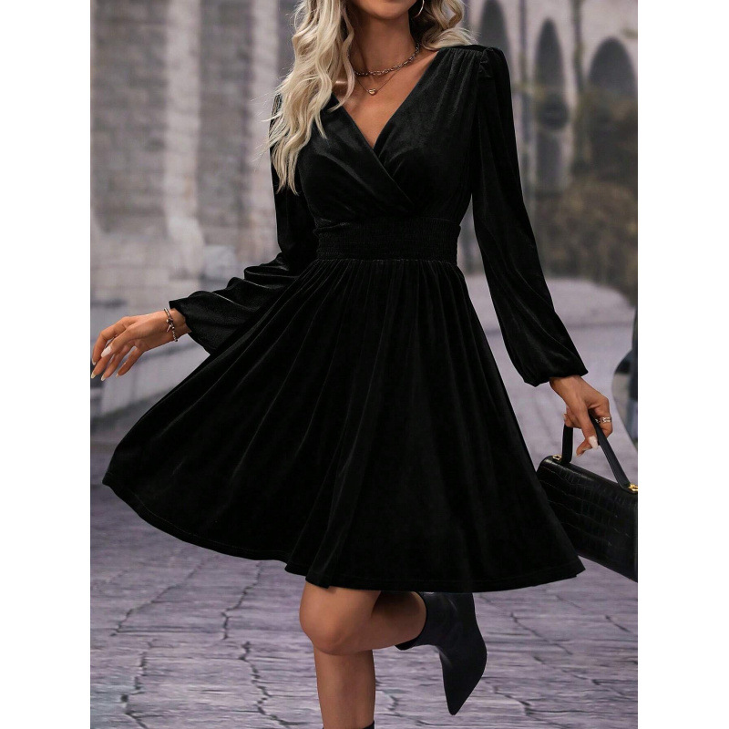 Women's High Neck Long Sleeve Tie-Dye Dress