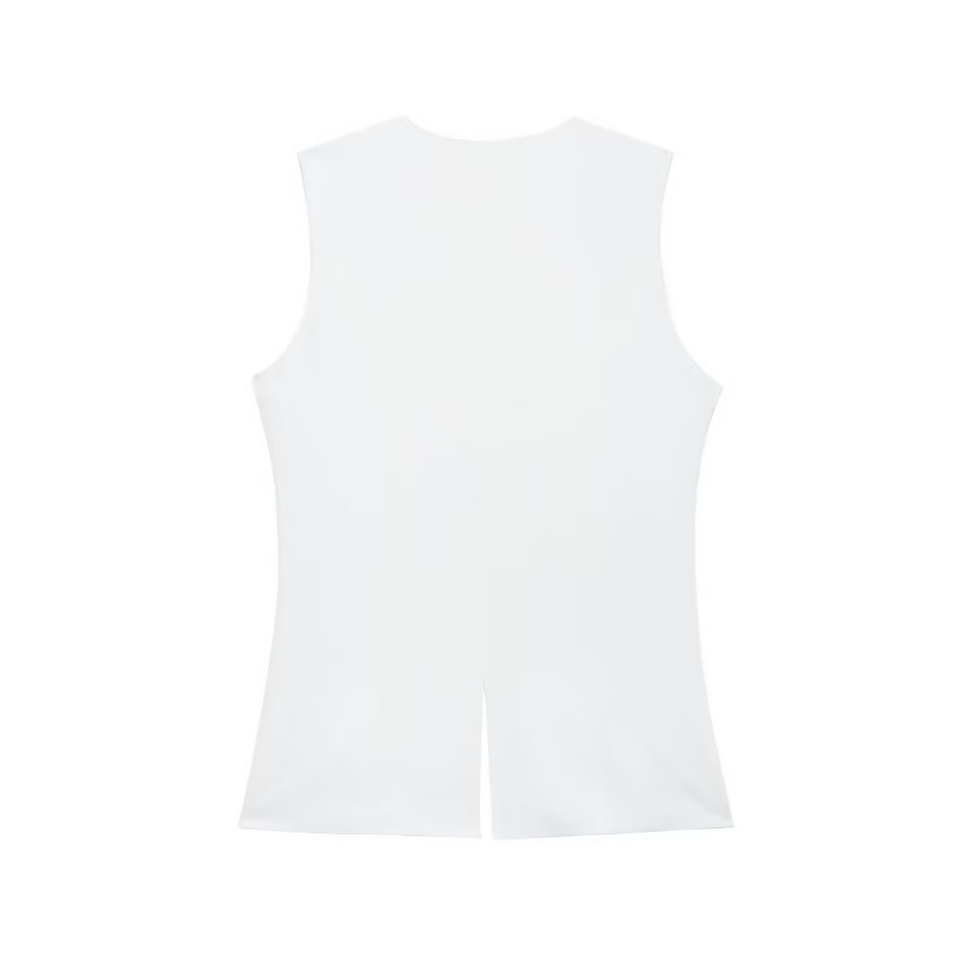 Sleeveless Blazer Vest and High-Waist Shorts Set