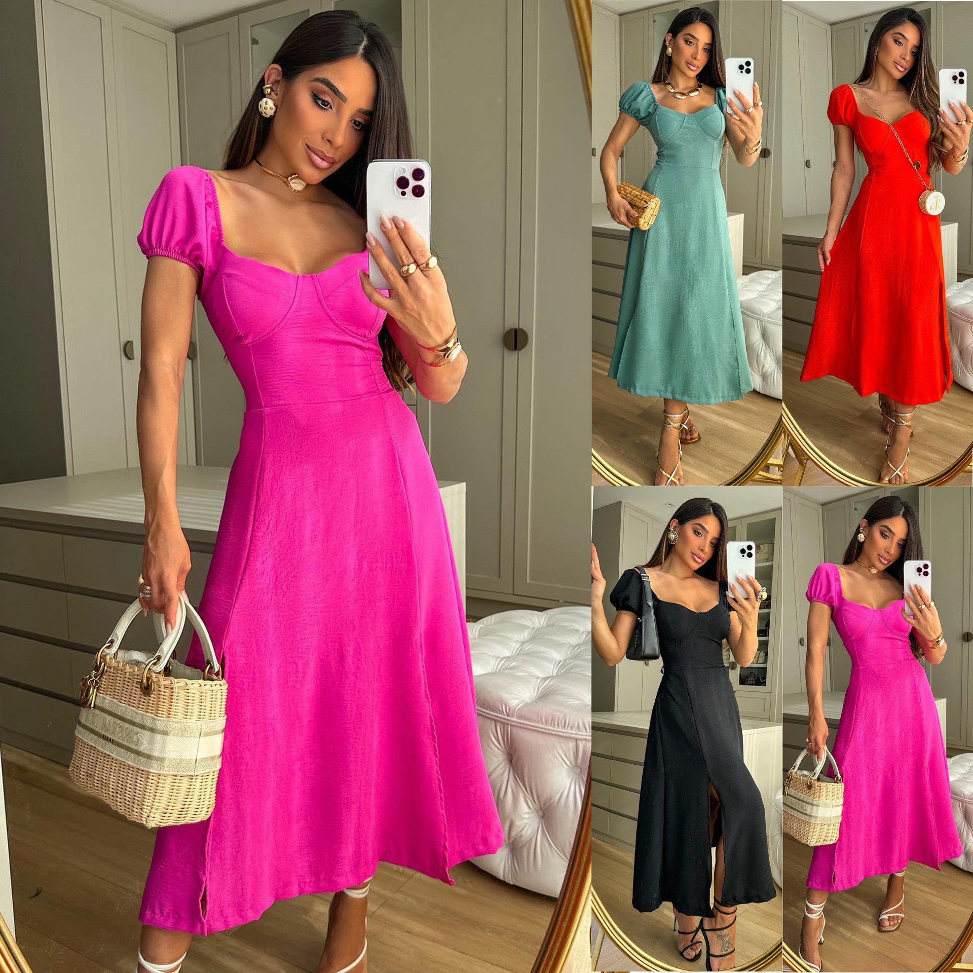 Women's Summer Open-Back Cross Thin-Strap Dress