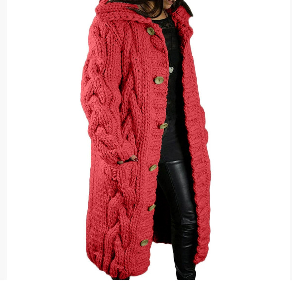 Women's Plus Size Open-Front Cardigan Sweater Long Knit Coat with Pockets