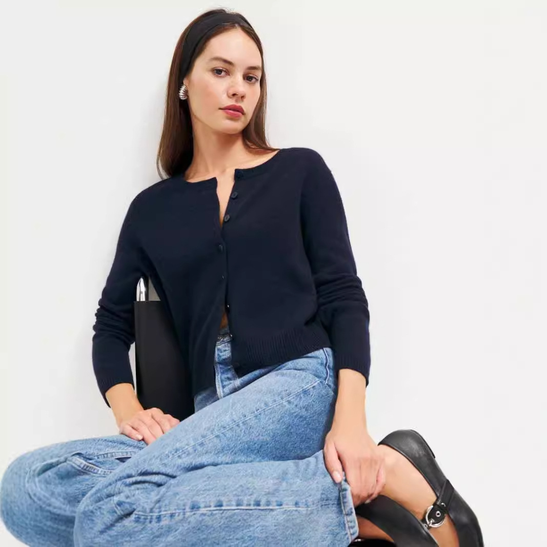 Women's Long Sleeve Button-Up Knit Cardigan