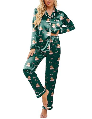 Women's Cuban Collar Starry Animal Boot Print Long Sleeve Shirt Set