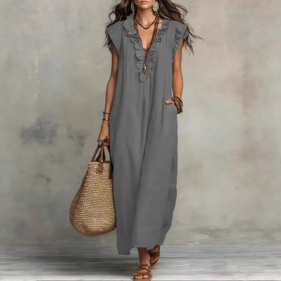 Women's Loose Sleeveless Bohemian Long Dress