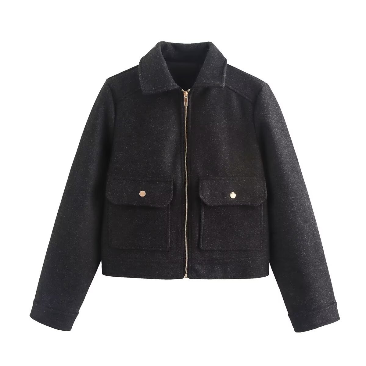 Women's Tweed Zip Jacket with Pockets